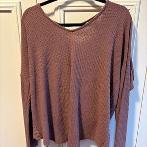 Wishlist Women's Mauve Waffle Knit Top - Medium